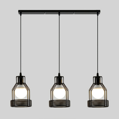Black Industrial Pendant Lighting With Cage Shade Pendant Light