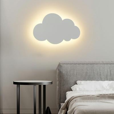 Cloud-Like Wall Sconce Lighting Silicone Lampshade LED Wall Lamp in White