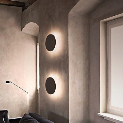 Contemporary Stone Wall Lamp 1 Light Round Outdoor Wall Light