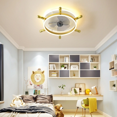 Creative Drum Ceiling Fans Modern Ceiling Lights for Kid's Room