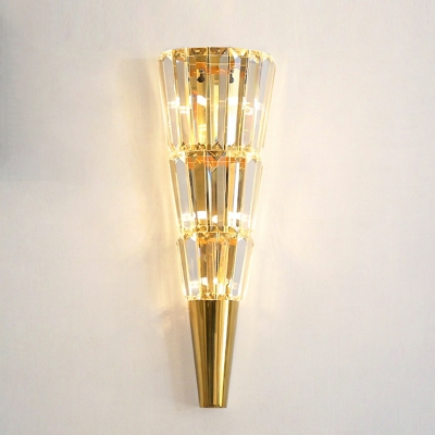 Crystal Conical Wall Lighting Modern Style 6 Lights Wall Lighting Ideas in Gold
