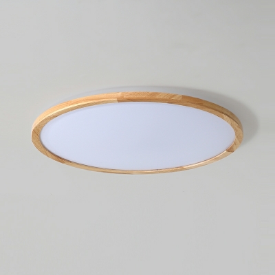 Designer Disk Flush Mount Light Fixtures Wood and Acrylic Led Flush Ceiling Lights