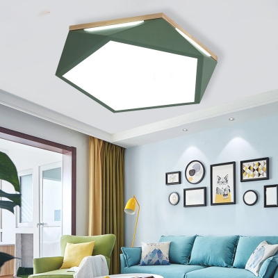 Geometric Shape Flush Mount Lighting LED with Acrylic Shade Flush Ceiling Light