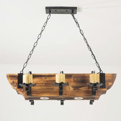 Island Lamps Industrial Style Wood Island Lighting for Living Room