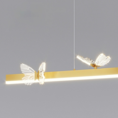 Linear LED Island Pendant Lights Metal Minimalism Suspension Light for Dinning Room