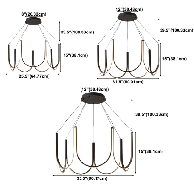 Modern Black Chandelier LED Acrylic Shade Chandelier Light Fixture