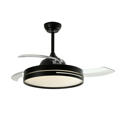 Modern Minimalist Semi-Flushmount Light LED Acrylic Semi Flush Fan Light for Bedroom
