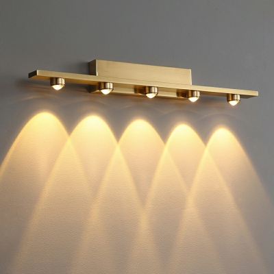 Postmodern Light Luxury Metal Vanity Light Minimalist LED Wall Mounted Mirror Front for Bathroom