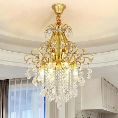 Traditional Crystal Chandelier Lighting Fixtures Elegance Suspension Light for Living Room