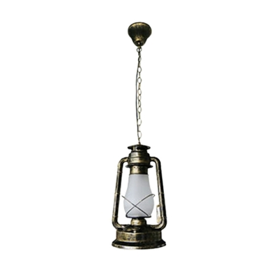 Urn Pendant Lamp Industrial Style Glass 1-Light Ceiling Lamp in Black