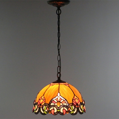 1-Light Hanging Lamp Kit Tiffany Style Dome Shape Metal Pendant Ceiling Lights