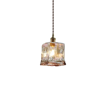 1 Light Industrial Pendant Lighting Glass Hanging Lamp for Bedroom
