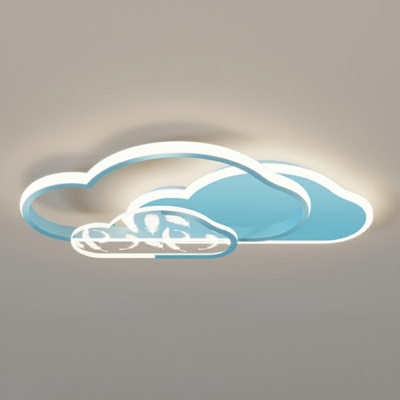 3-Light Flush Mount Light Kids Style Cloud Shape Metal Close To Ceiling Chandelier