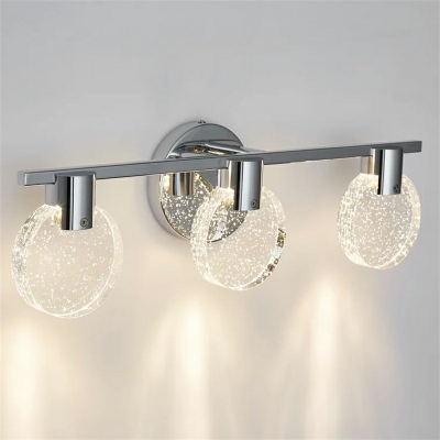 3-Light Sconce Light Fixtures Minimalistic Style Round Shape Metal Wall Mount Lighting