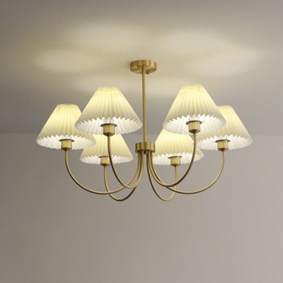 6-Light Chandelier Light Fixture Traditional Style Cone Shape Metal Hanging Pendant Lights