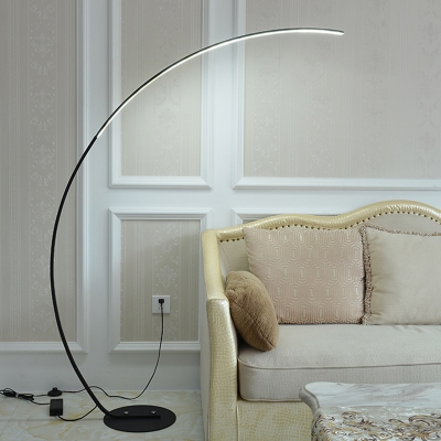 Contemporary Floor Lamp 1 Light Curve Black Floor Lamp for Bedroom