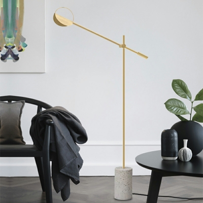 Contemporary Style Floor Lamp LED Metal and Stone Floor Lighting