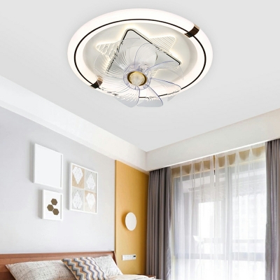 Flush-Mount Fan Light Fixture Children's Room Style Acrylic Flushmount for Living Room