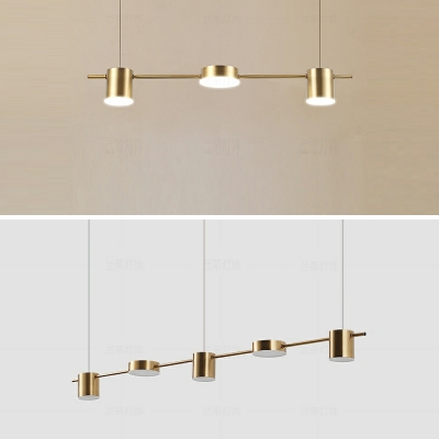 Linear Hanging Island Lights Modern LED Minimalism Hanging Ceiling Light for Living Room