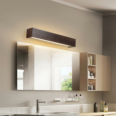 Modern LED 1 Light Vanity Light Wood Bathroom Bedroom Wall Mounted Mirror Front