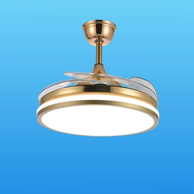 Modern Style 1-Light Semi Mount Lighting Acrylic Semi Fan Flush for Living Room