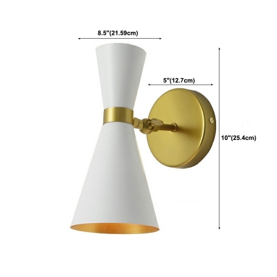 Modern Wall Sconce Lighting Single Bulb Metal Funnel Sconce Light Fixture