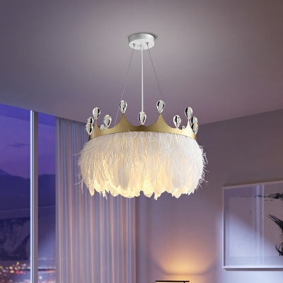 Pendant Light Kit Modern Style Feather Light Kit for Living Room