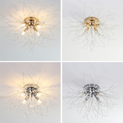 Postmodern Ceiling Light Sputnik Crystal Ceiling Fixture for Living Room