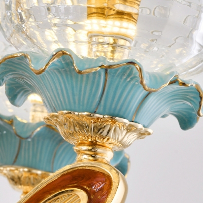 Swooping Arm Chandelier Light European Style Crystal 10-Lights Chandelier Light in Gold