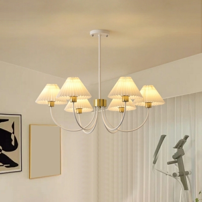 Vintage Chandelier Lamp Cloth Shade Chandelier Light for Living Room