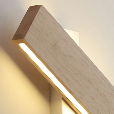 Wood LED Flush Mount Wall Sconce Modern Square Wall Lamps for Bedroom
