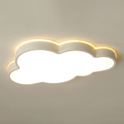 1-Light Ceiling Lamp Kids Style Cloud Shape Metal Flushmount Lights