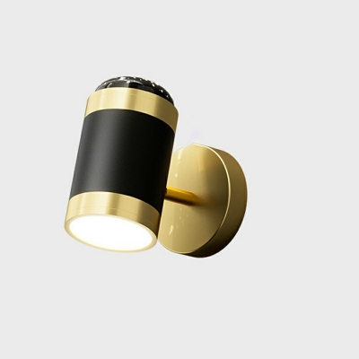 1-Light Sconce Light Minimalism Style Cylinder Shape Metal Wall Mount Light