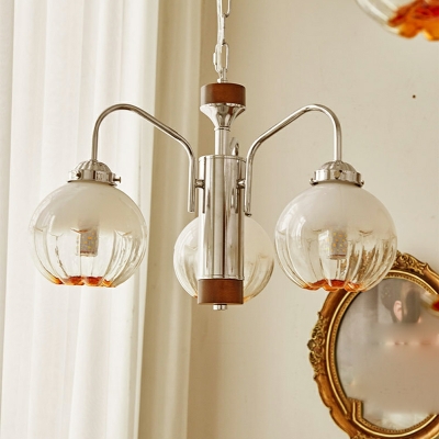 5 Lights Bubble Chandelier Lamp Modern Style Glass Chandelier Light in Silver