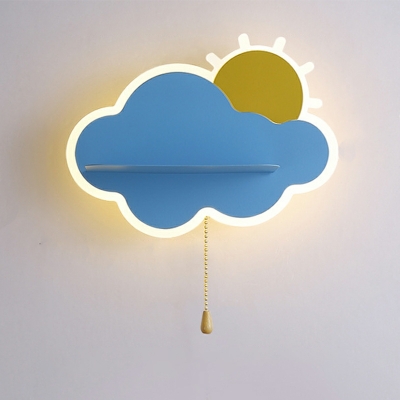 Acrylic Shade Wall Sconce Cloud and Sun Shape LED Wall Mount Light Fixture
