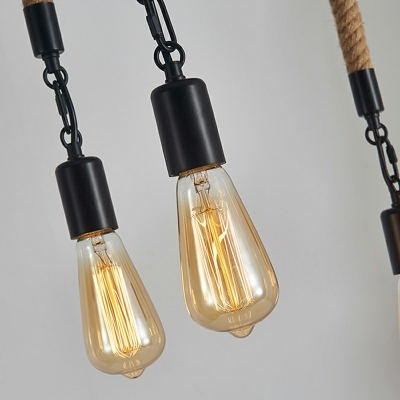 Antique Chandeliers 10 Bulbs Bare Bulb Wood Beam Linear Island Lighting
