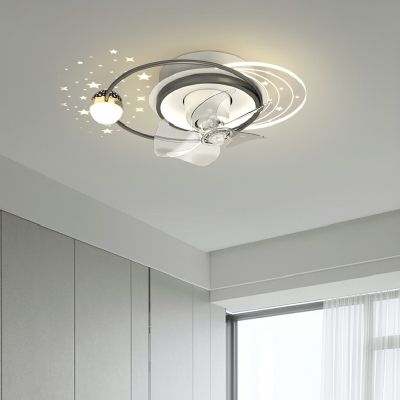 Art Deco Geometrical Flush Mount Ceiling Light Fixtures Acrylic Ceiling Mounted Fan Light
