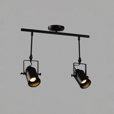 Black Modern Semi-Flush Ceiling Light Vintage Semi Flush Chandelier for Living Room