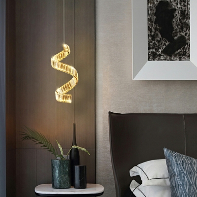 LED Crystal Hanging Pendnant Lamp Modern Pendulum Lights for Bedroom