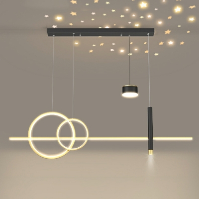LED Linear Island Lighting Fixtures Modern Minimalism Suspension Light for Dinning Room