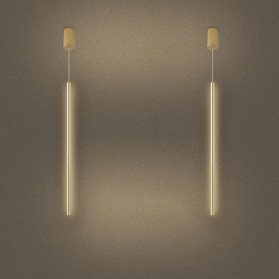 Modern Minimalist Line Hanging Lamp LED Creative Single Pendant for Bedroom