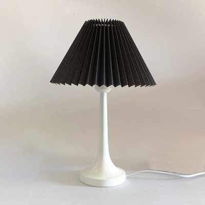 Modern Style Cone Table Light Paper 1-Light Night Table Lamps in Black