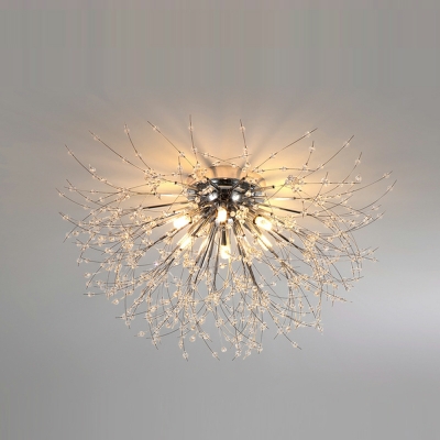 Postmodern Ceiling Light Sputnik Crystal Ceiling Fixture for Bedroom