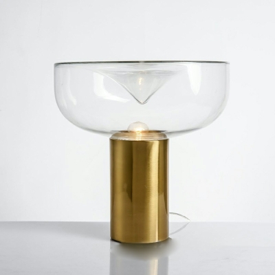 Single Light Nightstand Lamp wirh Clear Glass Shade Table Light
