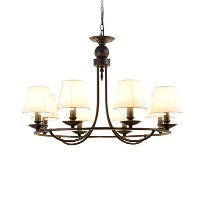 Traditional Chandelier Lighting Fixtures Fabric American Style Suspension Light for Dinning Room