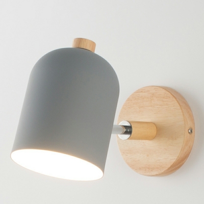 Wood & Metal Sconce Light Fixture Single Bulb Wall Mounted Light Fixture