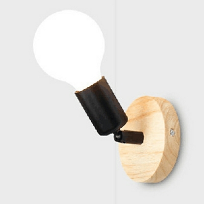 1-Bulb Wall Mounted Light Fixture Metal Flush Mount Wall Sconce