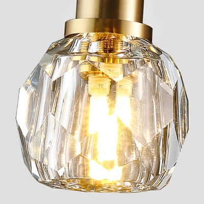 1 Light Geometric Wall Mounted Lighting Modern Style Crystal Wall Sconce Lighting in Gold