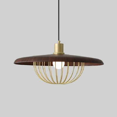 1 Light Postmodern Pendant Lighting Metal Caged Hanging Lamp