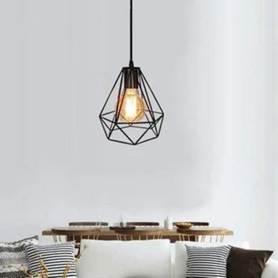3-Light Hanging Lights Industrial Style Diamond Shape Metal Pendant Light Fixture